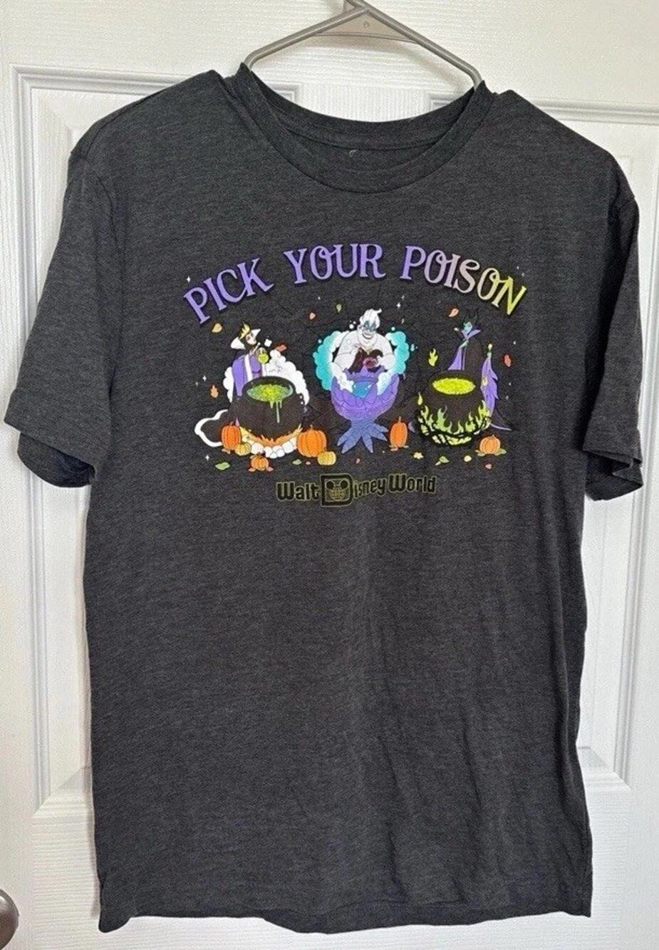 Disney Villains Pick Your Poison Walt Disney World Halloween T-Shirt Size S